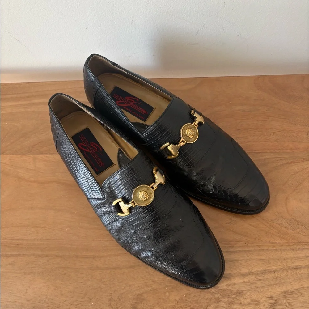 Giorgio Brutini Private Collection Genuine Snake Skin Loafers 9M